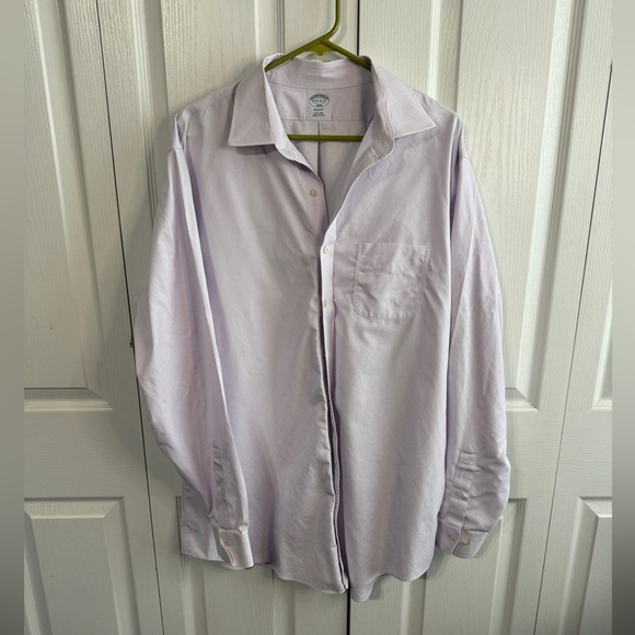 Brooks brothers 1818 regent pink purple long sleeve button up size 17.5 - 6/7 - Picture 1 of 3